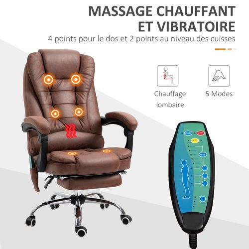 Fauteuil De Bureau Direction Massant Chauffant Tissu