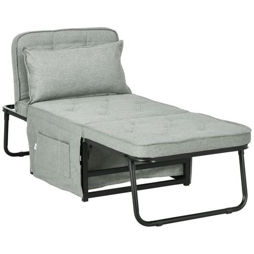Fauteuil Chaise Longue Lit Pouf 4 En 1 Acier Tissu