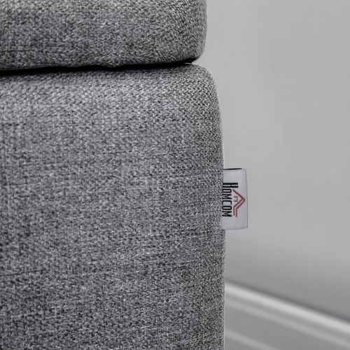 Banc Coffre De Rangement Piètement Acier Noir Tissu