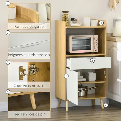 Meuble Desserte De Cuisine Micro-onde Style Scandinave