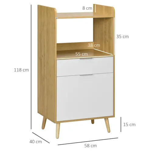 Meuble Desserte De Cuisine Micro-onde Style Scandinave