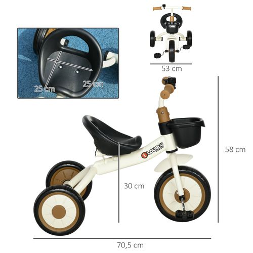 Tricycle Vélo avec Pédale Amovible-3 en 1 Vélo Draisienne Évolutif avec Putter pour Enfants 2-4 Ans, Siège et Poignée Réglablespour Garçon et Fille-Charge 25 kg (Rouge