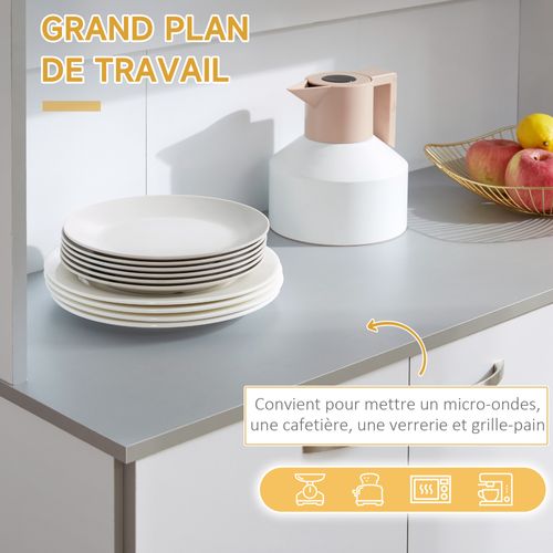 Buffet Haut Contemporain Multi-rangement Blanc Gris