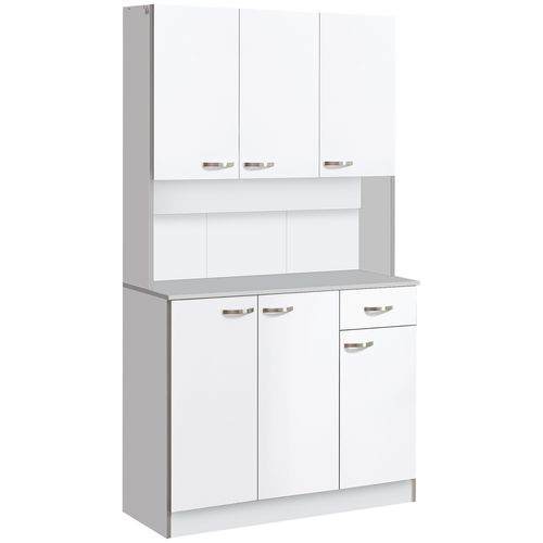 Buffet Haut Contemporain Multi-rangement Blanc Gris