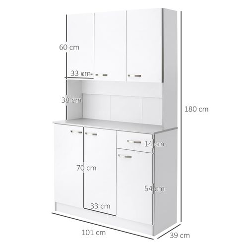 Buffet Haut Contemporain Multi-rangement Blanc Gris