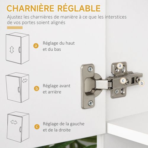 Buffet Haut Contemporain Multi-rangement Blanc Gris