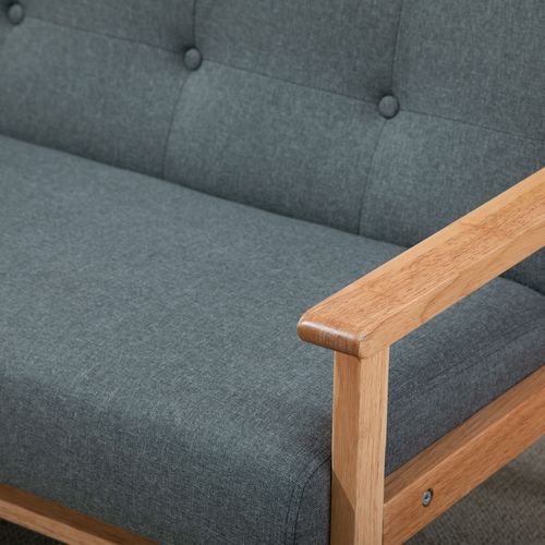 Canapé 2 Places Style Scandinave Bois Tissu