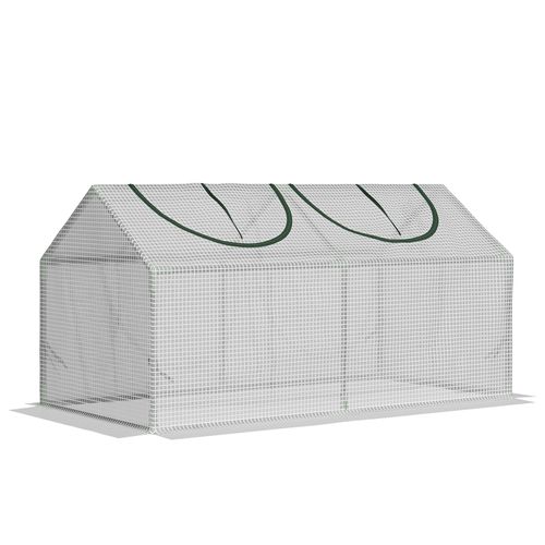 Mini Serre De Jardin 120 X 60 X 60 Cm 2 Fenêtres Acier Thermolaqué Pe