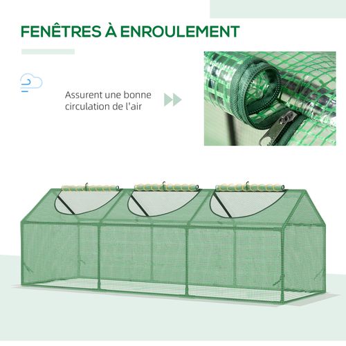 Mini Serre De Jardin 3 Fenêtres Acier Thermolaqué Pe