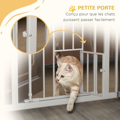 Barrière De Sécurité Animaux Réglable 2 Portes Acier