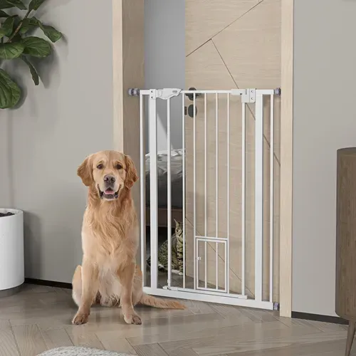 Barrière De Sécurité Animaux Réglable 2 Portes Acier