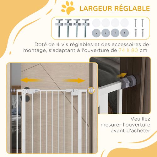 Barrière De Sécurité Animaux Réglable 2 Portes Acier