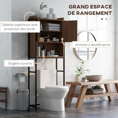 Meuble Wc Meuble Dessus Toilettes Style Industriel 2 Portes Niche