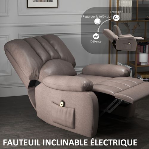 Fauteuil Releveur De Relaxation Inclinable Microfibre Polyester