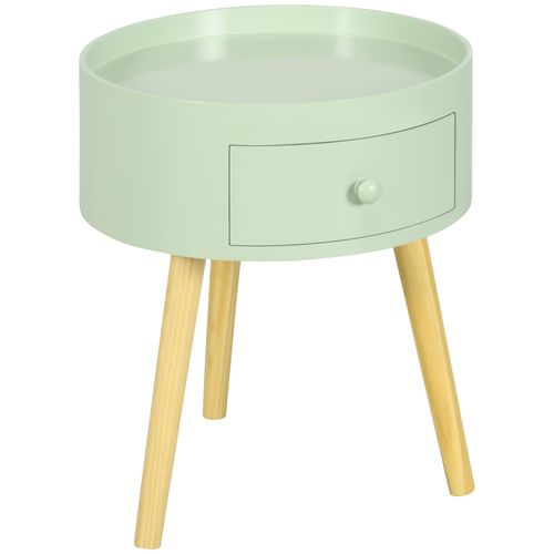 Chevet Table De Nuit Ronde 1 Tiroir Design Scandinave Bicolore