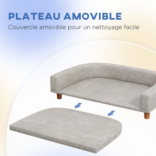 Lit Canapé Chien Chat Design Scandinave Déhoussable Tissu