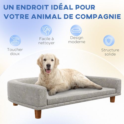 Lit Canapé Chien Chat Design Scandinave Déhoussable Tissu