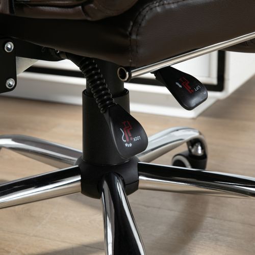 Fauteuil De Bureau Manager Inclinable Repose-pied Intégré Revêtement Synthétique