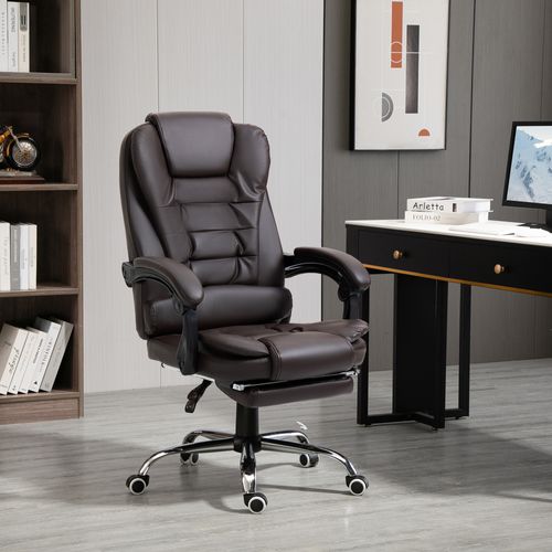 Fauteuil De Bureau Manager Inclinable Repose-pied Intégré Revêtement Synthétique