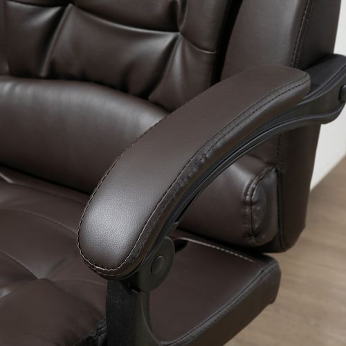 Fauteuil De Bureau Manager Inclinable Repose-pied Intégré Revêtement Synthétique