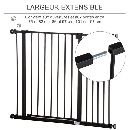Barrière De Sécurité Longueur Réglable Sans Perçage Métal Plastique