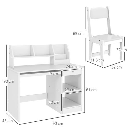 Bureau Enfant Multi-rangement - Ensemble Bureau, Chaise, étagère