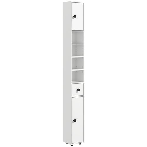 Meuble Colonne Salle De Bain 2 Portes 2 étagères 4 Niches Tiroir