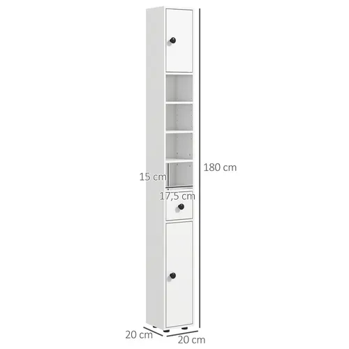 Meuble Colonne Salle De Bain 2 Portes 2 étagères 4 Niches Tiroir