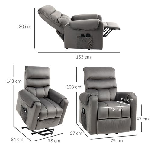 Fauteuil De Massage Et Releveur Électrique Réglable Velours Anthracite