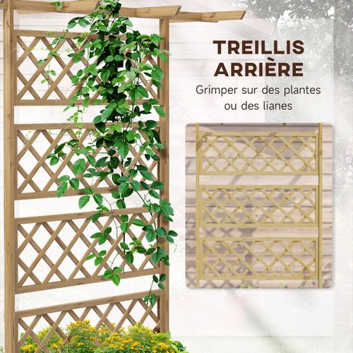 Jardinière Avec Treillis Pergola Bois Sapin Pré-huilé