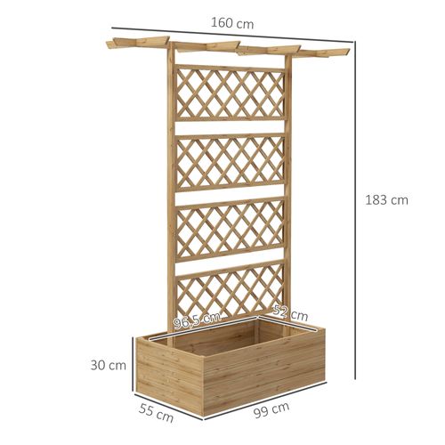 Jardinière Avec Treillis Pergola Bois Sapin Pré-huilé