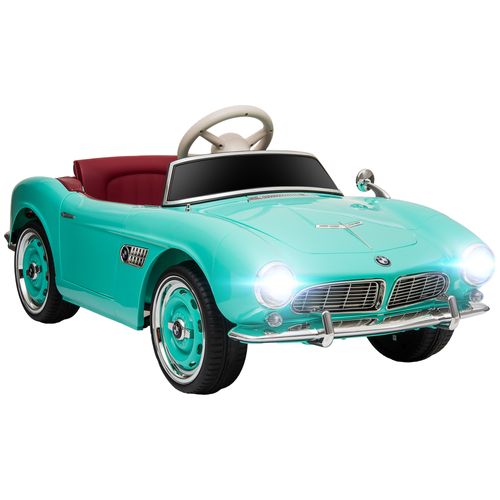 HOMCOM Voiture électrique Enfant BMW 507 – 12V – 5 Km/h – Télécommande – Effets Sonores/lumière – Rouge – Licence Officielle