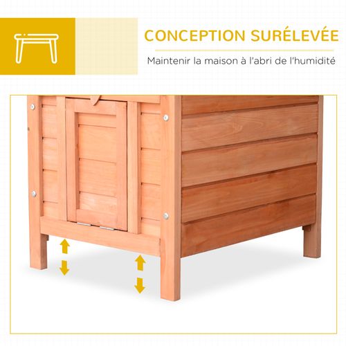 Clapier De Sol Niche Enclos Pour Lapin Bois Sapin Pré-huilé