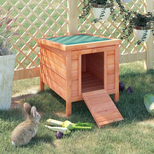 Clapier De Sol Niche Enclos Pour Lapin Bois Sapin Pré-huilé