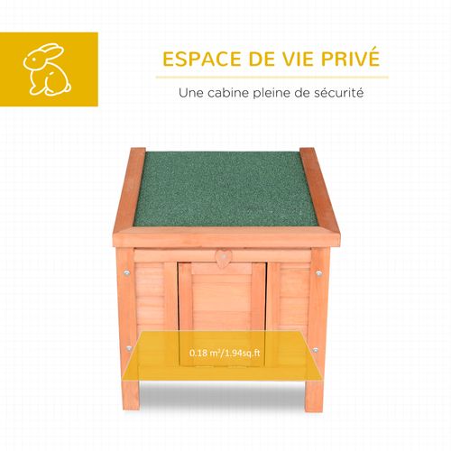Clapier De Sol Niche Enclos Pour Lapin Bois Sapin Pré-huilé