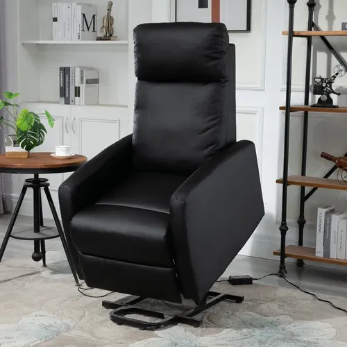 Fauteuil De Relaxation électrique Releveur Réglable Pu Noir