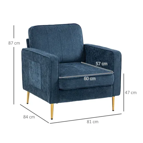 Fauteuil Style Art Déco Piètement Métal Doré Tissu