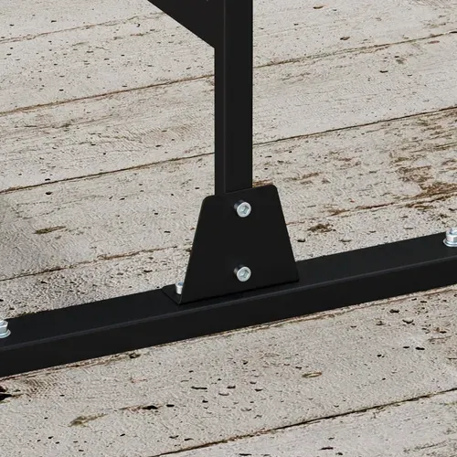 Panneau Brise Vue Décoratif Paravent Extérieur Motif Végétal Métal Noir