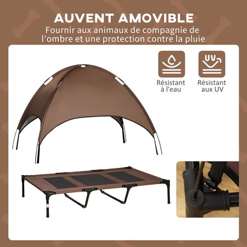 Lit XXL Pour Chien Chat Sur Pied + Parasol + Sac De Transport