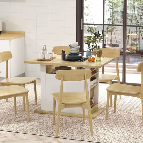 Table à Manger Ilot Central Cuisine 4-6 Personnes Panneaux Bois