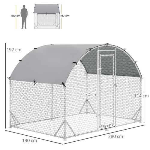 Enclos Poulailler Chenil Couvert 5,32 M² - Acier Galvanisé
