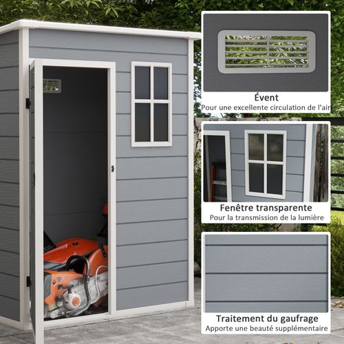 Abri De Jardin - Cabanon Porte Verrouillable, Fenêtre - Alu Pp Gris Blanc