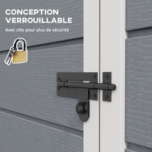 Abri De Jardin - Cabanon Porte Verrouillable, Fenêtre - Alu Pp Gris Blanc