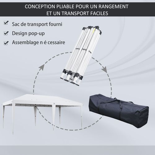 Tonnelle Barnum De Jardin Pop-up Pliant 5,85l x 2,95l m Sac Transport Inclus
