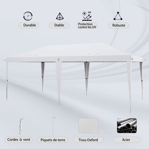 Tonnelle Barnum De Jardin Pop-up Pliant 5,85l x 2,95l m Sac Transport Inclus