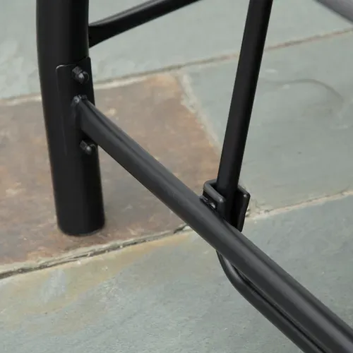 Balancelle De Jardin 3 Places Convertible Matelas Fourni Gris Métal Noir