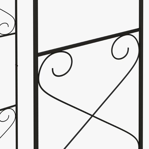 Arche De Jardin Avec Portillon Treillis Style Fer Forgé Métal époxy Noir
