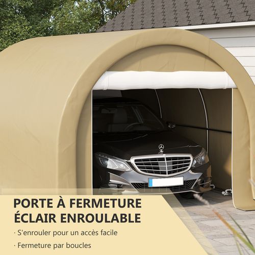 Tente Garage Carport 5x3m Acier Galvanisé Pe Haute Densité