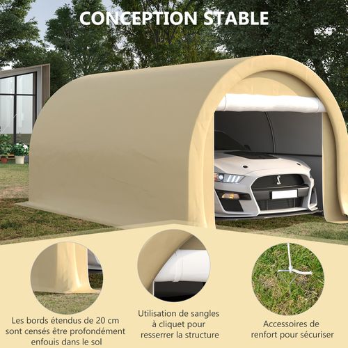 Tente Garage Carport 5x3m Acier Galvanisé Pe Haute Densité