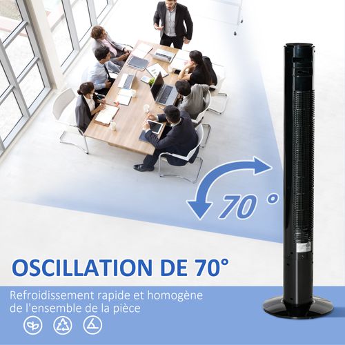 Ventilateur Colonne Tour Oscillant 45 W Télécommande